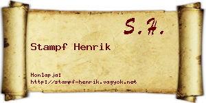 Stampf Henrik névjegykártya